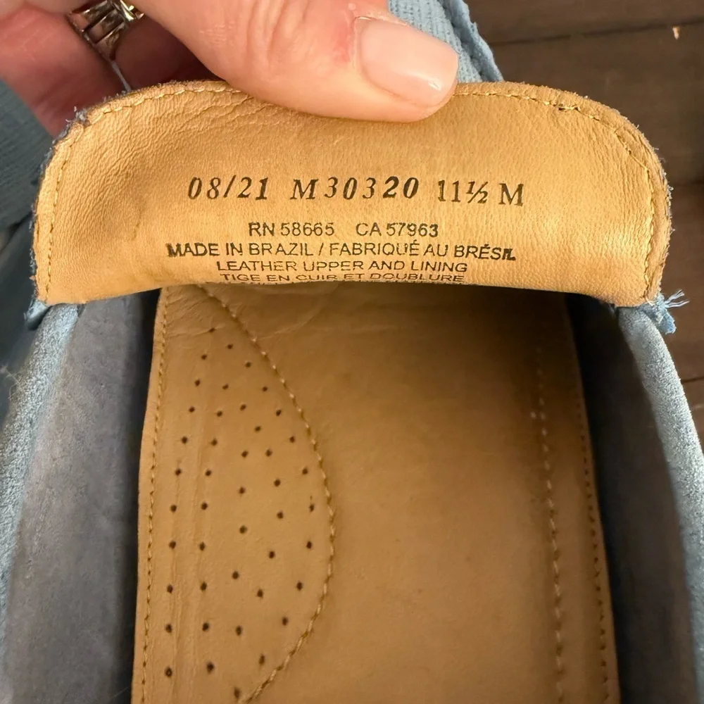 Nordstrom Men’s Light Blue Textured Loafers Slip On Driving Shoes Size 11.5 M